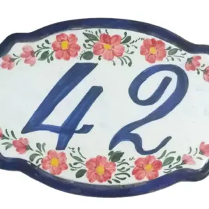 Placa con numero 42
